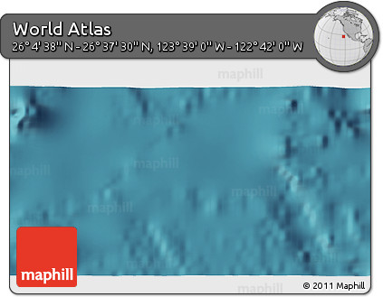 Satellite 3D Map of the Area around 26° 21' 4" N, 123° 10' 30" W