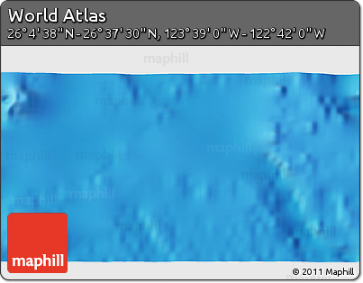 Shaded Relief 3D Map of the Area around 26° 21' 4" N, 123° 10' 30" W
