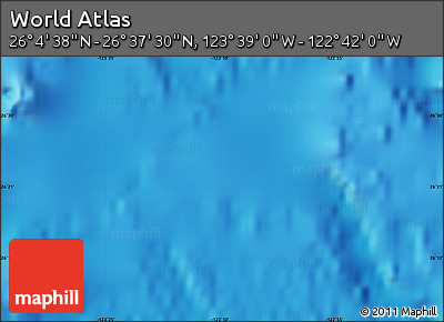 Physical Map of the Area around 26° 21' 4" N, 123° 10' 30" W