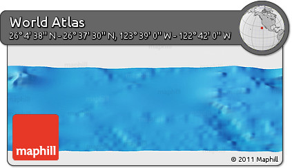 Physical Panoramic Map of the Area around 26° 21' 4" N, 123° 10' 30" W