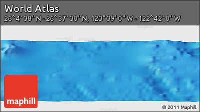 Physical Panoramic Map of the Area around 26° 21' 4" N, 123° 10' 30" W