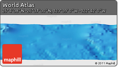 Physical Panoramic Map of the Area around 26° 21' 4" N, 123° 10' 30" W