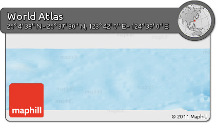 Physical Panoramic Map of the Area around 26° 21' 4" N, 124° 10' 30" E