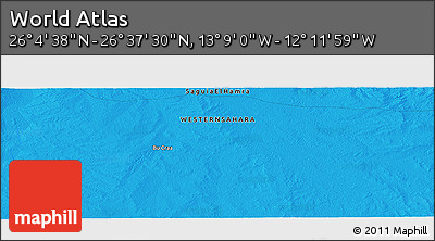 Political Panoramic Map of the Area around 26° 21' 4" N, 12° 40' 30" W