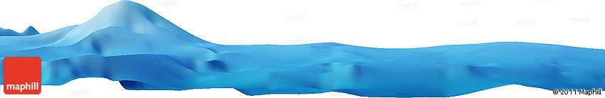 Shaded Relief Horizon Map of the Area around 26° 21' 4" N, 131° 49' 29" E