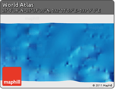 Physical 3D Map of the Area around 26° 21' 4" N, 132° 40' 30" E