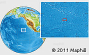 Physical Location Map of the area around 26° 21' 4" N, 134° 13' 29" W