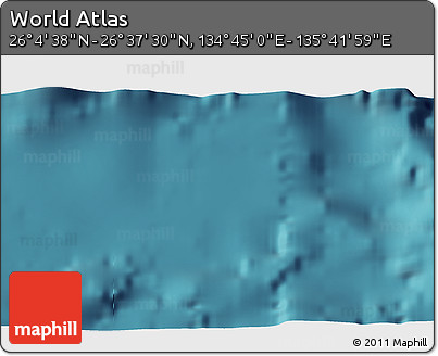 Satellite 3D Map of the Area around 26° 21' 4" N, 135° 13' 29" E