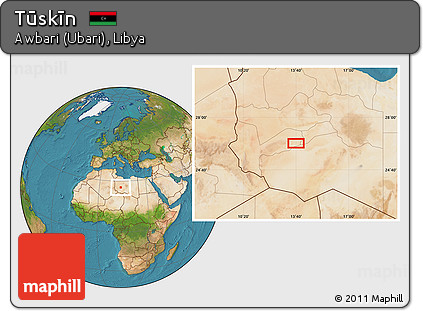 Satellite Location Map of Tūskīn