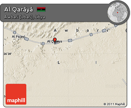 Shaded Relief Map of Al Qarāyā