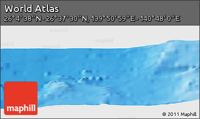 Physical Panoramic Map of the Area around 26° 21' 4" N, 140° 19' 29" E