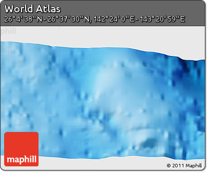 Physical 3D Map of the Area around 26° 21' 4" N, 142° 52' 30" E