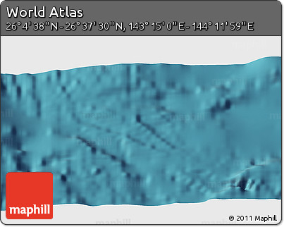 Satellite 3D Map of the Area around 26° 21' 4" N, 143° 43' 29" E