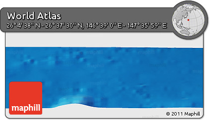 Physical Panoramic Map of the Area around 26° 21' 4" N, 147° 7' 30" E