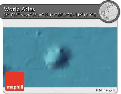 Satellite 3D Map of the Area around 26° 21' 4" N, 148° 49' 29" E