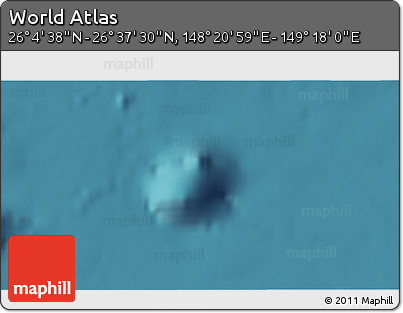 Satellite 3D Map of the Area around 26° 21' 4" N, 148° 49' 29" E