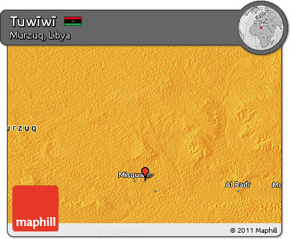 Political 3D Map of Tuwīwī