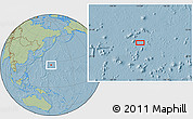 Savanna Style Location Map of the area around 26° 21' 4" N, 153° 4' 29" E, hill shading