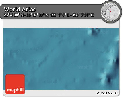 Satellite 3D Map of the Area around 26° 21' 4" N, 155° 37' 30" E