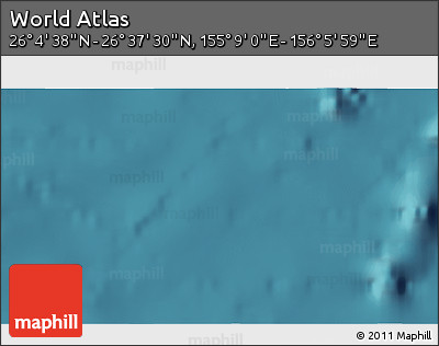 Satellite 3D Map of the Area around 26° 21' 4" N, 155° 37' 30" E