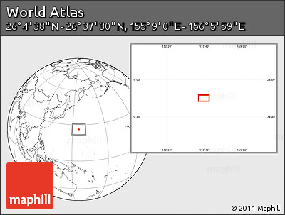 Blank Location Map of the Area around 26° 21' 4" N, 155° 37' 30" E
