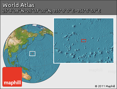 Satellite Location Map of the Area around 26° 21' 4" N, 155° 37' 30" E