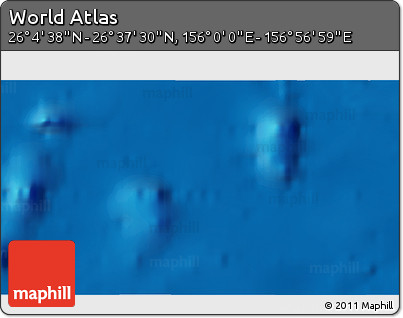 Physical 3D Map of the Area around 26° 21' 4" N, 156° 28' 29" E