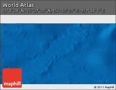 Physical 3D Map of the Area around 26° 21' 4" N, 157° 19' 29" E
