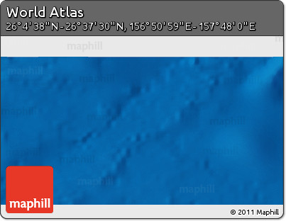 Physical 3D Map of the Area around 26° 21' 4" N, 157° 19' 29" E