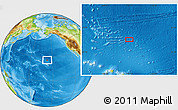 Physical Location Map of the area around 26° 21' 4" N, 157° 10' 30" W