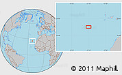 Gray Location Map of the area around 26° 21' 4" N, 21° 10' 29" W