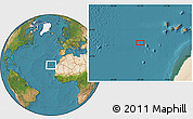 Satellite Location Map of the area around 26° 21' 4" N, 21° 10' 29" W