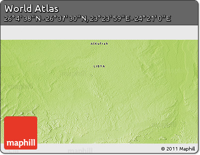 Physical 3D Map of the Area around 26° 21' 4" N, 23° 52' 30" E
