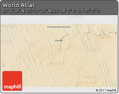 Satellite 3D Map of the Area around 26° 21' 4" N, 27° 16' 29" E
