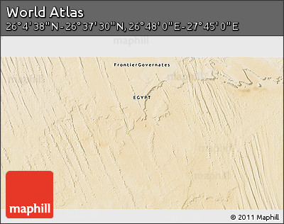 Satellite 3D Map of the Area around 26° 21' 4" N, 27° 16' 29" E