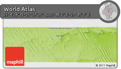 Physical Panoramic Map of the Area around 26° 21' 4" N, 27° 16' 29" E