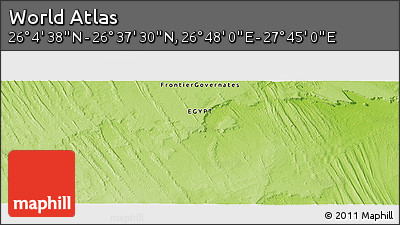 Physical Panoramic Map of the Area around 26° 21' 4" N, 27° 16' 29" E