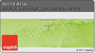 Physical Panoramic Map of the Area around 26° 21' 4" N, 27° 16' 29" E