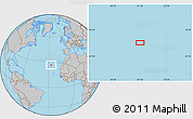 Gray Location Map of the area around 26° 21' 4" N, 27° 7' 30" W
