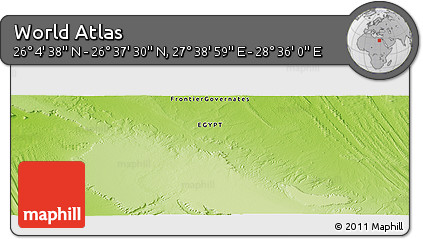 Physical Panoramic Map of the Area around 26° 21' 4" N, 28° 7' 30" E