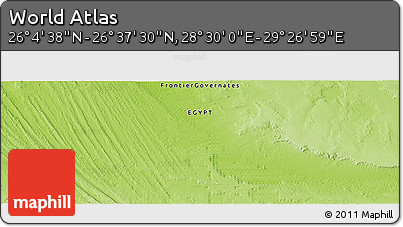 Physical Panoramic Map of the Area around 26° 21' 4" N, 28° 58' 30" E