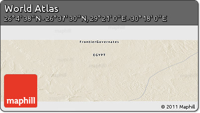 Shaded Relief Panoramic Map of the Area around 26° 21' 4" N, 29° 49' 30" E