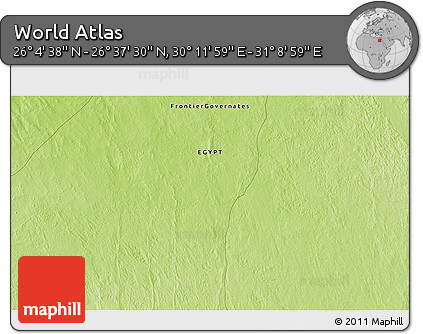 Physical 3D Map of the Area around 26° 21' 4" N, 30° 40' 29" E