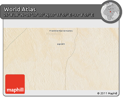 Satellite 3D Map of the Area around 26° 21' 4" N, 30° 40' 29" E