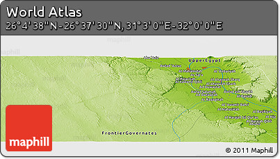 Physical Panoramic Map of the Area around 26° 21' 4" N, 31° 31' 29" E