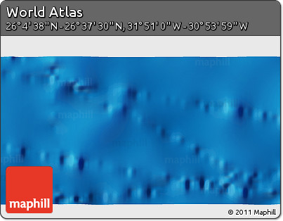 Physical 3D Map of the Area around 26° 21' 4" N, 31° 22' 30" W
