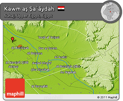 Physical 3D Map of Kawm Aş Şa`āydah
