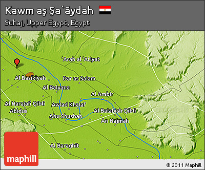 Physical 3D Map of Kawm Aş Şa`āydah