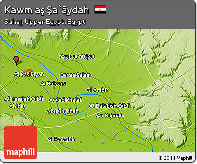 Physical 3D Map of Kawm Aş Şa`āydah