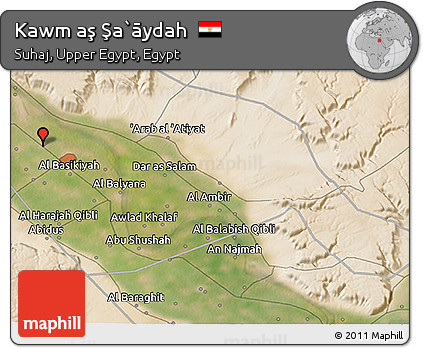 Satellite 3D Map of Kawm Aş Şa`āydah